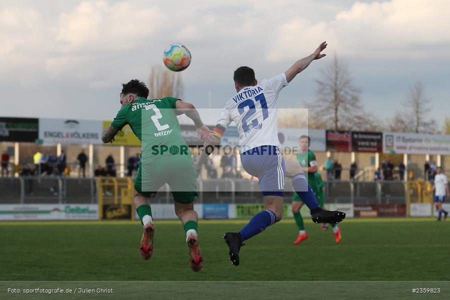 Daniel Cheron, Stadion am Schönbusch, Aschaffenburg, 14.04.2023, sport, action, Fussball, BFV, 32. Spieltag, Regionalliga Bayern, ANS, SVA, SpVgg Ansbach, SV Viktoria Aschaffenburg - Bild-ID: 2359823