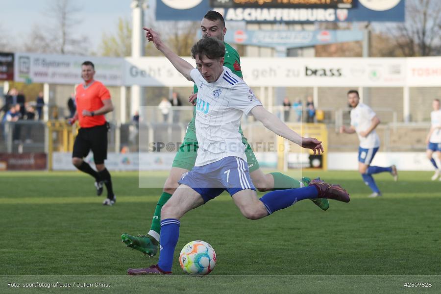 Benedict Laverty, Stadion am Schönbusch, Aschaffenburg, 14.04.2023, sport, action, Fussball, BFV, 32. Spieltag, Regionalliga Bayern, ANS, SVA, SpVgg Ansbach, SV Viktoria Aschaffenburg - Bild-ID: 2359828