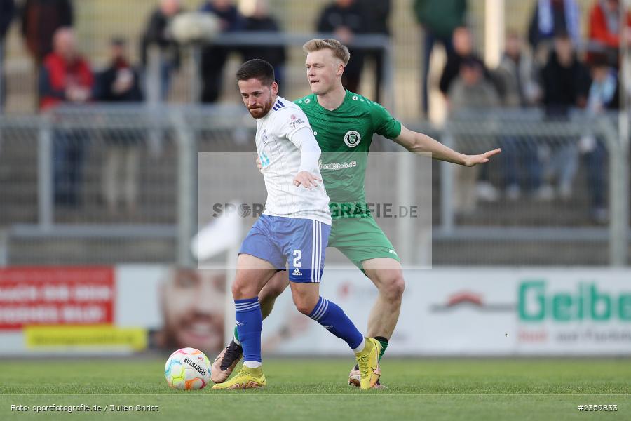 Silas Tom Zehnder, Stadion am Schönbusch, Aschaffenburg, 14.04.2023, sport, action, Fussball, BFV, 32. Spieltag, Regionalliga Bayern, ANS, SVA, SpVgg Ansbach, SV Viktoria Aschaffenburg - Bild-ID: 2359833