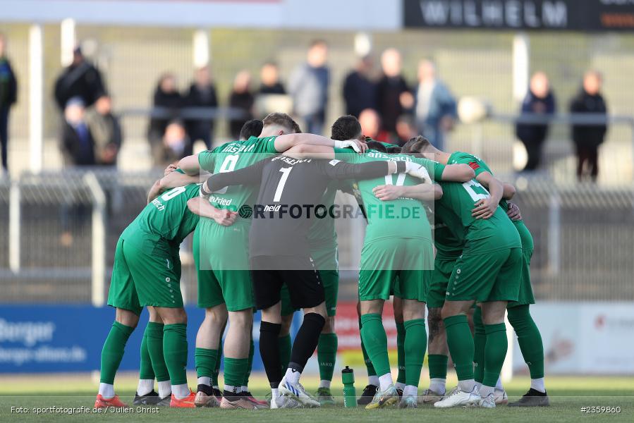Mannschaftskreis, Stadion am Schönbusch, Aschaffenburg, 14.04.2023, sport, action, Fussball, BFV, 32. Spieltag, Regionalliga Bayern, ANS, SVA, SpVgg Ansbach, SV Viktoria Aschaffenburg - Bild-ID: 2359860