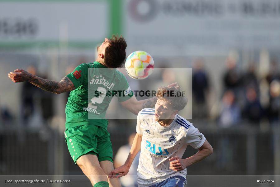 Benedict Laverty, Stadion am Schönbusch, Aschaffenburg, 14.04.2023, sport, action, Fussball, BFV, 32. Spieltag, Regionalliga Bayern, ANS, SVA, SpVgg Ansbach, SV Viktoria Aschaffenburg - Bild-ID: 2359874
