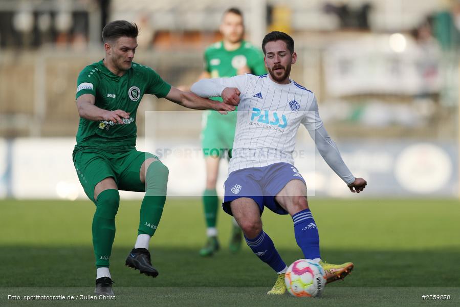 Silas Tom Zehnder, Stadion am Schönbusch, Aschaffenburg, 14.04.2023, sport, action, Fussball, BFV, 32. Spieltag, Regionalliga Bayern, ANS, SVA, SpVgg Ansbach, SV Viktoria Aschaffenburg - Bild-ID: 2359878