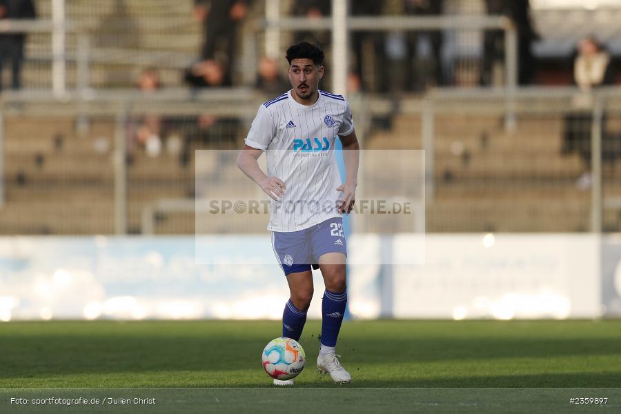 Hamza Boutakhrit, Stadion am Schönbusch, Aschaffenburg, 14.04.2023, sport, action, Fussball, BFV, 32. Spieltag, Regionalliga Bayern, ANS, SVA, SpVgg Ansbach, SV Viktoria Aschaffenburg - Bild-ID: 2359897