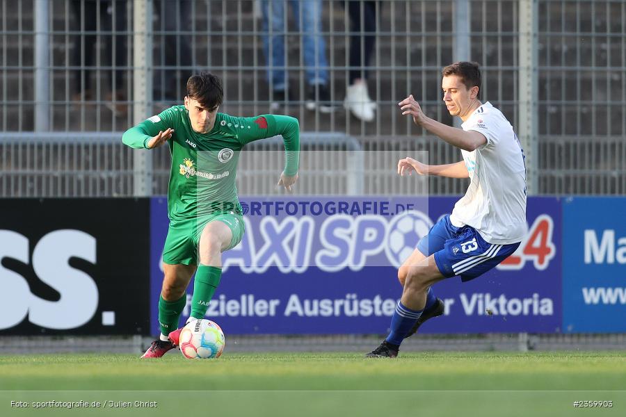 Pepe Brekner, Stadion am Schönbusch, Aschaffenburg, 14.04.2023, sport, action, Fussball, BFV, 32. Spieltag, Regionalliga Bayern, ANS, SVA, SpVgg Ansbach, SV Viktoria Aschaffenburg - Bild-ID: 2359903