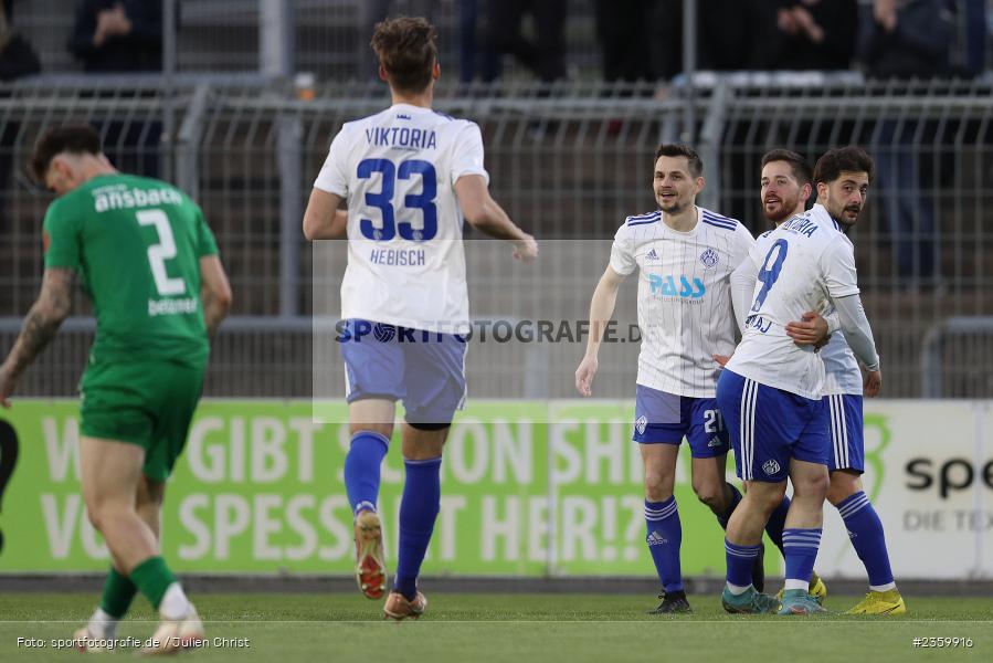 Daniel Cheron, Stadion am Schönbusch, Aschaffenburg, 14.04.2023, sport, action, Fussball, BFV, 32. Spieltag, Regionalliga Bayern, ANS, SVA, SpVgg Ansbach, SV Viktoria Aschaffenburg - Bild-ID: 2359916