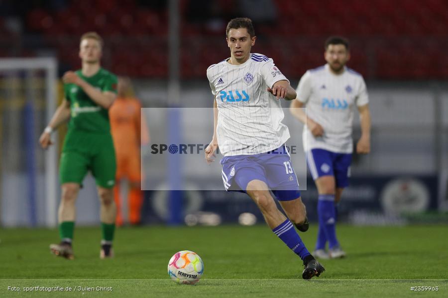 Veit Klement, Stadion am Schönbusch, Aschaffenburg, 14.04.2023, sport, action, Fussball, BFV, 32. Spieltag, Regionalliga Bayern, ANS, SVA, SpVgg Ansbach, SV Viktoria Aschaffenburg - Bild-ID: 2359963