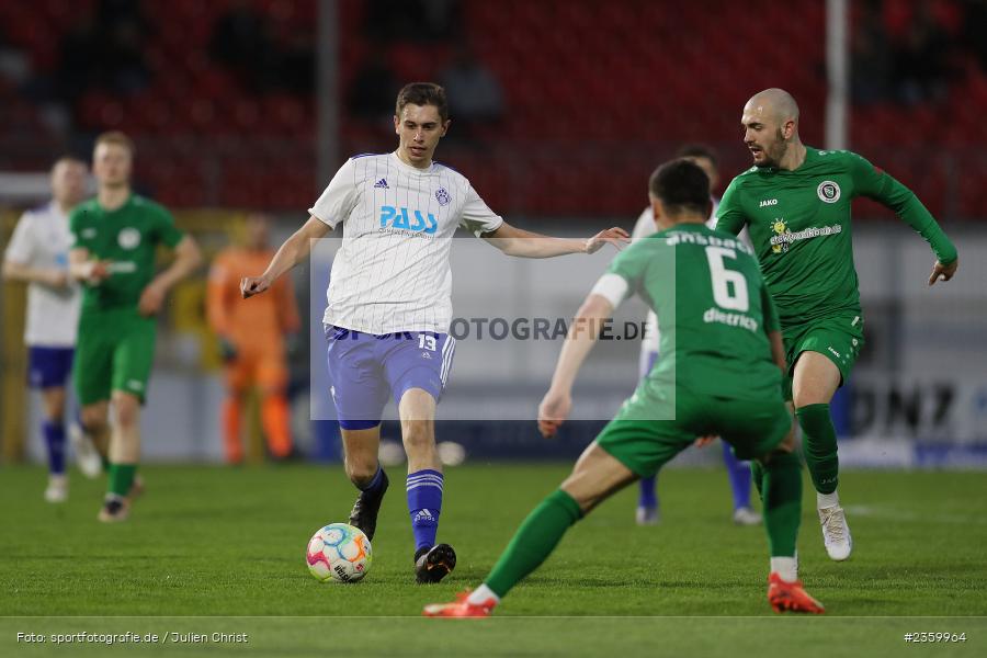 Veit Klement, Stadion am Schönbusch, Aschaffenburg, 14.04.2023, sport, action, Fussball, BFV, 32. Spieltag, Regionalliga Bayern, ANS, SVA, SpVgg Ansbach, SV Viktoria Aschaffenburg - Bild-ID: 2359964