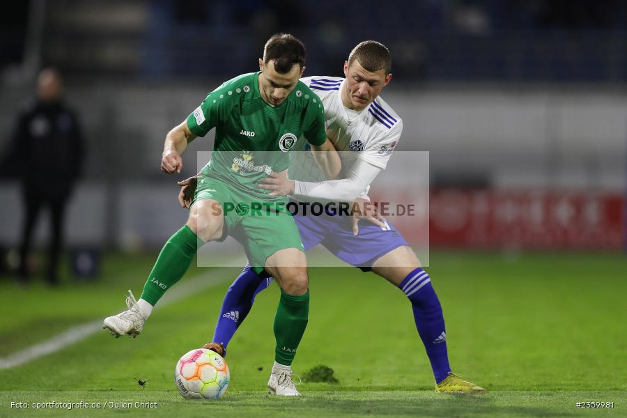 Eric Weeger, Stadion am Schönbusch, Aschaffenburg, 14.04.2023, sport, action, Fussball, BFV, 32. Spieltag, Regionalliga Bayern, ANS, SVA, SpVgg Ansbach, SV Viktoria Aschaffenburg - Bild-ID: 2359981