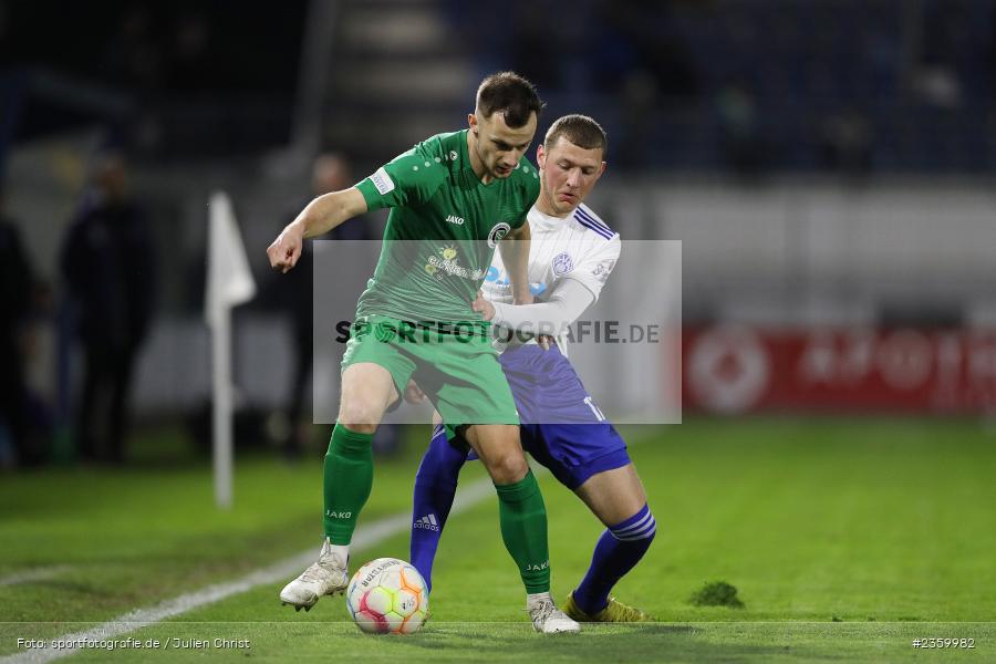Eric Weeger, Stadion am Schönbusch, Aschaffenburg, 14.04.2023, sport, action, Fussball, BFV, 32. Spieltag, Regionalliga Bayern, ANS, SVA, SpVgg Ansbach, SV Viktoria Aschaffenburg - Bild-ID: 2359982