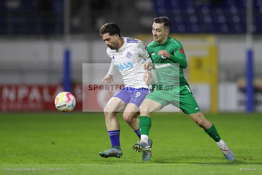 Clay Verkaj, Stadion am Schönbusch, Aschaffenburg, 14.04.2023, sport, action, Fussball, BFV, 32. Spieltag, Regionalliga Bayern, ANS, SVA, SpVgg Ansbach, SV Viktoria Aschaffenburg - Bild-ID: 2359999