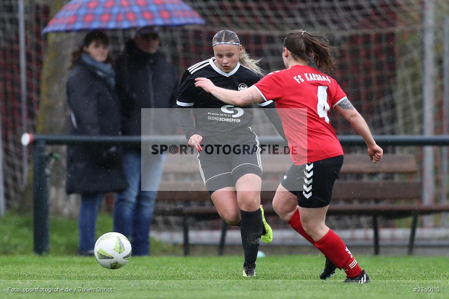 Jenny Rahner, Sportgelände, Karsbach, 15.04.2023, sport, action, Fussball, BFV, Frauen Landesliga Nord, 15. Spieltag, SGV, FCK, SGV Nürnberg-Fürth, FC Karsbach - Bild-ID: 2360110 Jenny Rahner, Sportgelände, Karsbach, 15.04.2023, sport, action, Fussball, BFV, Frauen Landesliga Nord, 15. Spieltag, SGV, FCK, SGV Nürnberg-Fürth, FC Karsbach - Bild-ID: 2360110