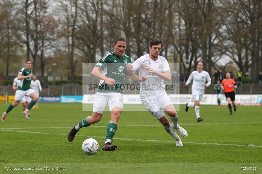 Dominic Noa Schmidt, Willy-Sachs-Stadion, Schweinfurt, 15.04.2023, sport, action, Fussball, BFV, 32. Spieltag, Regionalliga Bayern, FCP, FCS, FC Pipinsried, 1. FC Schweinfurt - Bild-ID: 2360188