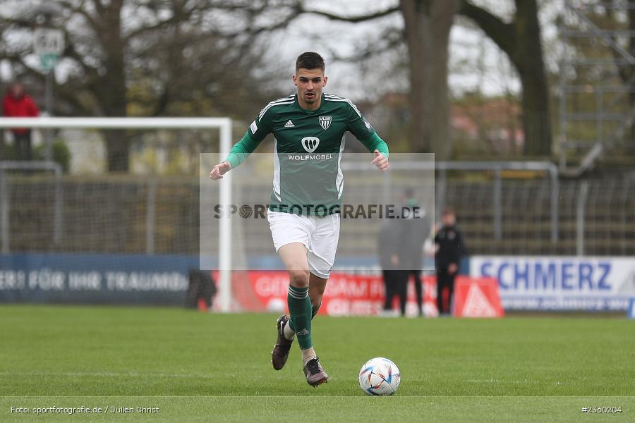 Ivan Mihaljevic, Willy-Sachs-Stadion, Schweinfurt, 15.04.2023, sport, action, Fussball, BFV, 32. Spieltag, Regionalliga Bayern, FCP, FCS, FC Pipinsried, 1. FC Schweinfurt - Bild-ID: 2360204