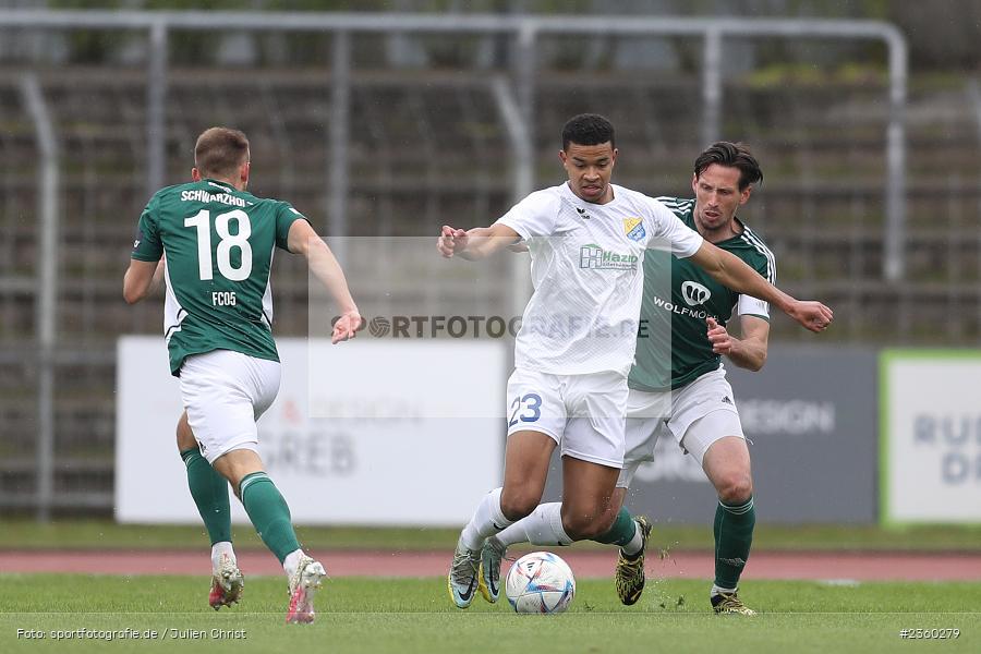 Ahanna Francis Agbowo, Willy-Sachs-Stadion, Schweinfurt, 15.04.2023, sport, action, Fussball, BFV, 32. Spieltag, Regionalliga Bayern, FCP, FCS, FC Pipinsried, 1. FC Schweinfurt - Bild-ID: 2360279