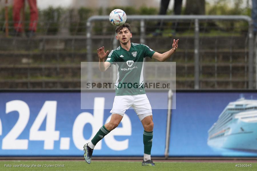 Pascal Moll, Willy-Sachs-Stadion, Schweinfurt, 15.04.2023, sport, action, Fussball, BFV, 32. Spieltag, Regionalliga Bayern, FCP, FCS, FC Pipinsried, 1. FC Schweinfurt - Bild-ID: 2360345