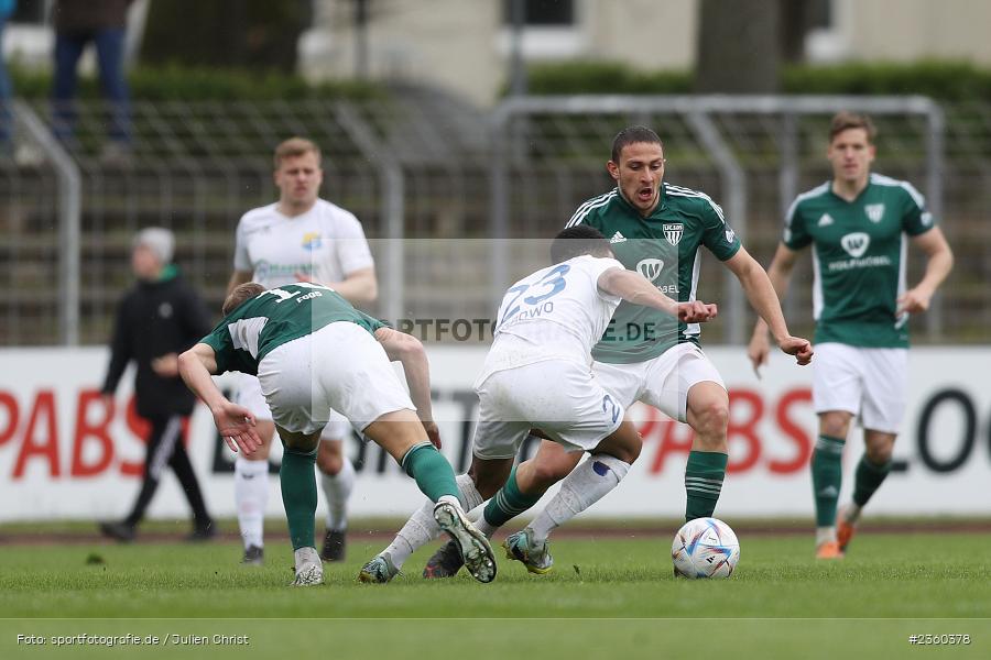 Dominic Noa Schmidt, Willy-Sachs-Stadion, Schweinfurt, 15.04.2023, sport, action, Fussball, BFV, 32. Spieltag, Regionalliga Bayern, FCP, FCS, FC Pipinsried, 1. FC Schweinfurt - Bild-ID: 2360378