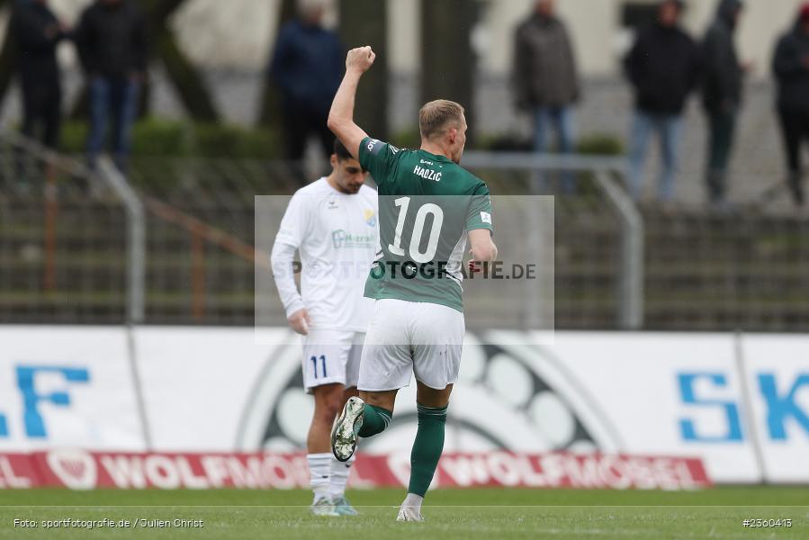 Benjamin Hadžić, Willy-Sachs-Stadion, Schweinfurt, 15.04.2023, sport, action, Fussball, BFV, 32. Spieltag, Regionalliga Bayern, FCP, FCS, FC Pipinsried, 1. FC Schweinfurt - Bild-ID: 2360413