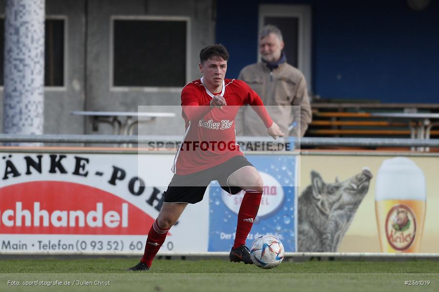 Johannes Emmert, Sportgelände, Lohr am Main, 19.04.2023, sport, action, Fussball, BFV, Bezirksliga Unterfranken West, 24. Spieltag, KLE, TSV, TSV Kleinrinderfeld, TSV Lohr - Bild-ID: 2361019 Johannes Emmert, Sportgelände, Lohr am Main, 19.04.2023, sport, action, Fussball, BFV, Bezirksliga Unterfranken West, 24. Spieltag, KLE, TSV, TSV Kleinrinderfeld, TSV Lohr - Bild-ID: 2361019