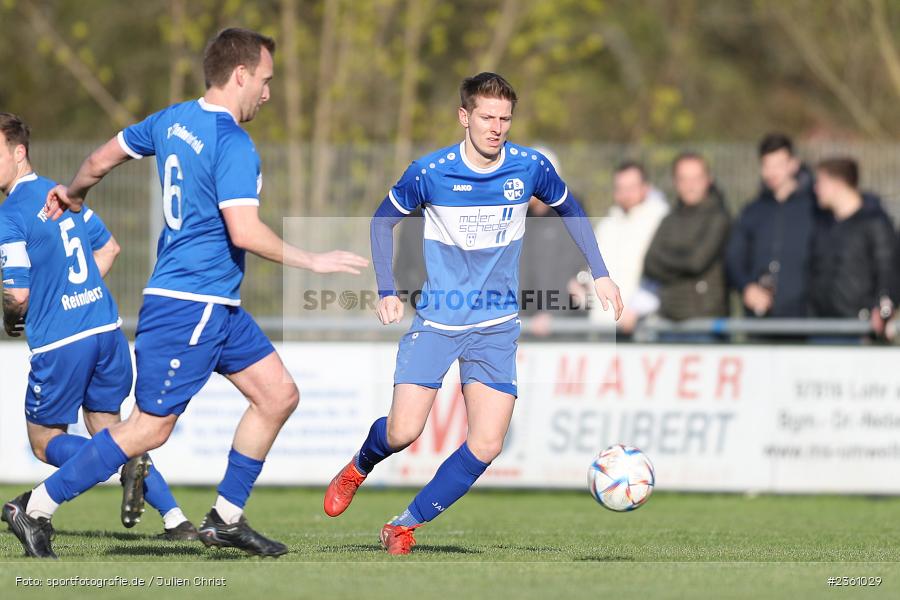 Dennis Stauder, Sportgelände, Lohr am Main, 19.04.2023, sport, action, Fussball, BFV, Bezirksliga Unterfranken West, 24. Spieltag, KLE, TSV, TSV Kleinrinderfeld, TSV Lohr - Bild-ID: 2361029