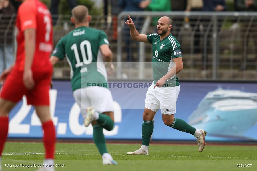 Adam Jabiri, Sachs-Stadion, Schweinfurt, 25.04.2023, sport, action, Fussball, BFV, 33. Spieltag, Regionalliga Bayern, HAN, FCS, SpVgg Hankofen-Hailing, 1. FC Schweinfurt - Bild-ID: 2361607