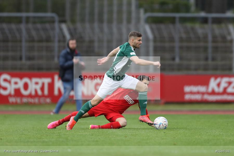 Jacob Engel, Sachs-Stadion, Schweinfurt, 25.04.2023, sport, action, Fussball, BFV, 33. Spieltag, Regionalliga Bayern, HAN, FCS, SpVgg Hankofen-Hailing, 1. FC Schweinfurt - Bild-ID: 2361703 Jacob Engel, Sachs-Stadion, Schweinfurt, 25.04.2023, sport, action, Fussball, BFV, 33. Spieltag, Regionalliga Bayern, HAN, FCS, SpVgg Hankofen-Hailing, 1. FC Schweinfurt - Bild-ID: 2361703