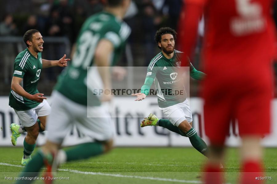 Dominic Noa Schmidt, Sachs-Stadion, Schweinfurt, 25.04.2023, sport, action, Fussball, BFV, 33. Spieltag, Regionalliga Bayern, HAN, FCS, SpVgg Hankofen-Hailing, 1. FC Schweinfurt - Bild-ID: 2361775