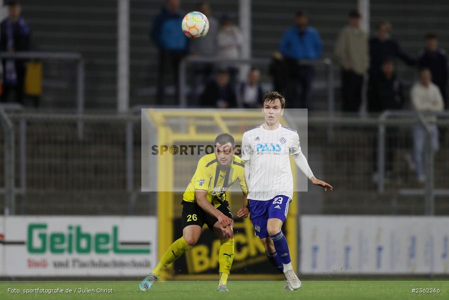 Tom Schulz, Stadion am Schönbusch, Aschaffenburg, 28.04.2023, sport, action, Fussball, BFV, 34. Spieltag, Regionalliga Bayern, DJK, SVA, DJK Vilzing, SV Viktoria Aschaffenburg - Bild-ID: 2362246