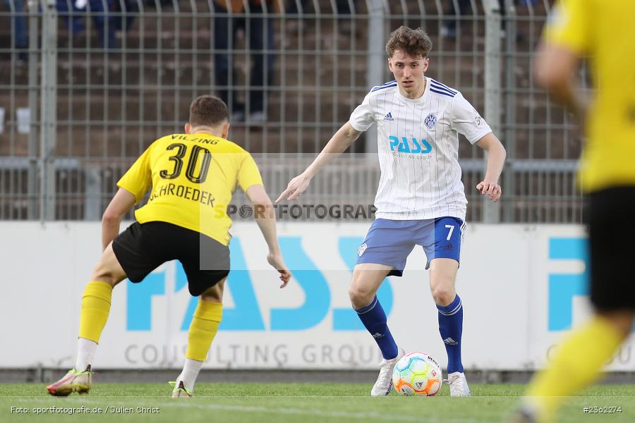 Benedict Laverty, Stadion am Schönbusch, Aschaffenburg, 28.04.2023, sport, action, Fussball, BFV, 34. Spieltag, Regionalliga Bayern, DJK, SVA, DJK Vilzing, SV Viktoria Aschaffenburg - Bild-ID: 2362274