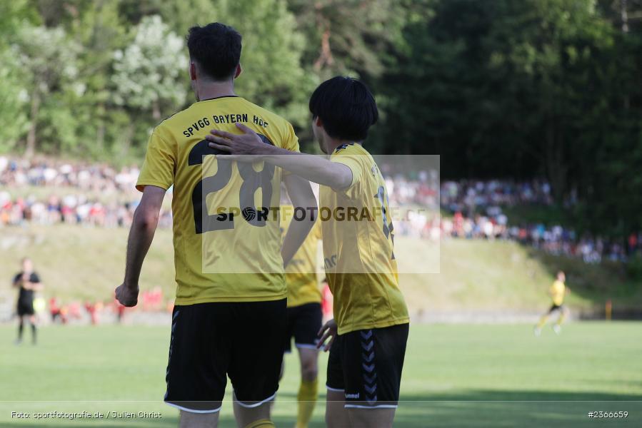 Torjubel, Yuma Mukoyama, Kohlenberg-Arena, Fuchsstadt, 31.05.2023, sport, action, BFV, Fussball, 1. Spieltag, Relegation, Landesliga Nordwest, Bayernliga, HOF, FCF, SpVgg Bayern Hof, FC Fuchsstadt - Bild-ID: 2366659