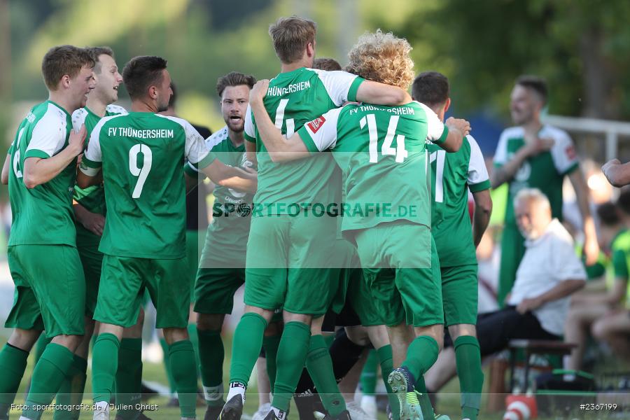 Louis Steinmetz, Tim Denk, Kevin Durmich, Sportgelände, Karlstadt, 03.06.2023, sport, action, BFV, Fussball, Relegation, Kreisklasse Würzburg, Kreisliga, FV Thüngersheim, FV Gemünden/Seifriedsburg - Bild-ID: 2367199