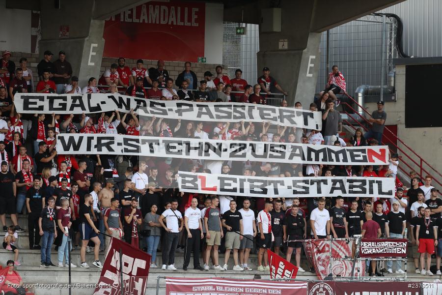 Spruchband, AKON Arena, Würzburg, 21.07.2023, sport, action, BFV, Fussball, Saison 2023/2024, Regionalliga Bayern, FCM, FWK, FC Memmingen, FC Würzburger Kickers - Bild-ID: 2370511