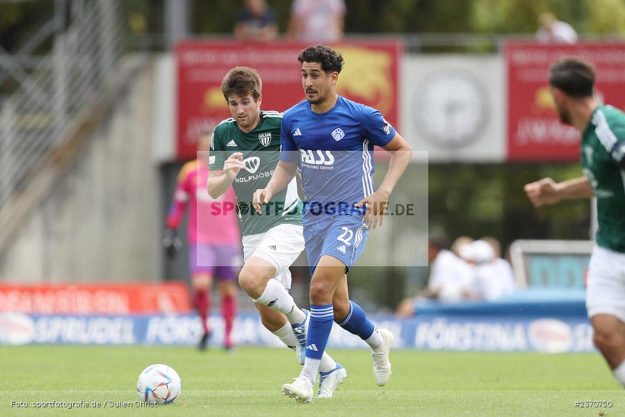 Hamza Boutakhrit, Sachs-Stadion, Schweinfurt, 22.07.2023, sport, action, BFV, Fussball, Saison 2023/2024, Regionalliga Bayern, SVA, FCS, SV Viktoria Aschaffenburg, 1. FC Schweinfurt 1905 - Bild-ID: 2370750
