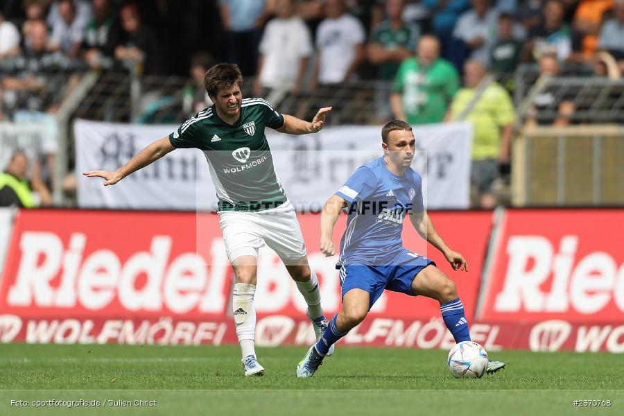 Alexandru Paraschiv, Sachs-Stadion, Schweinfurt, 22.07.2023, sport, action, BFV, Fussball, Saison 2023/2024, Regionalliga Bayern, SVA, FCS, SV Viktoria Aschaffenburg, 1. FC Schweinfurt 1905 - Bild-ID: 2370768