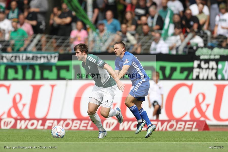 Kevin Fery, Sachs-Stadion, Schweinfurt, 22.07.2023, sport, action, BFV, Fussball, Saison 2023/2024, Regionalliga Bayern, SVA, FCS, SV Viktoria Aschaffenburg, 1. FC Schweinfurt 1905 - Bild-ID: 2370783