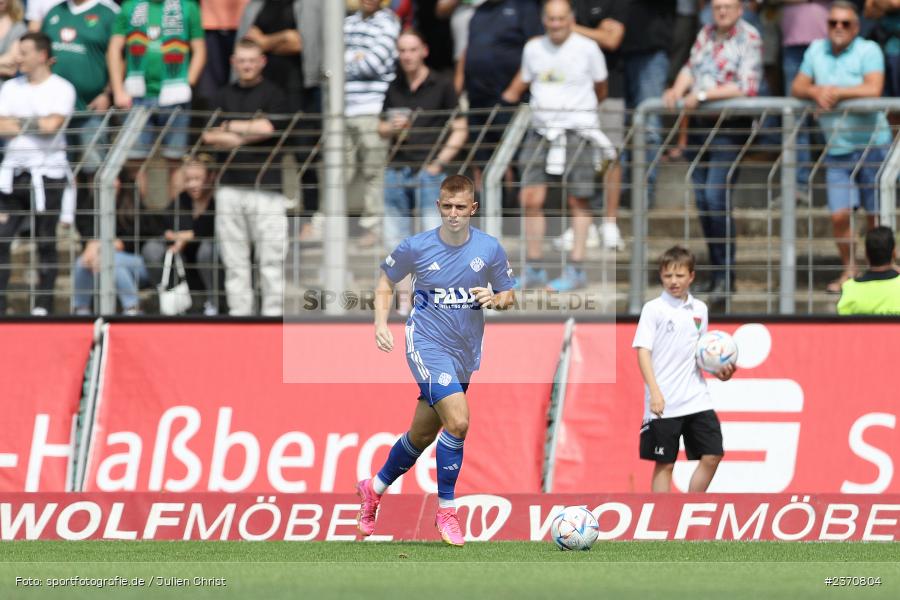 Gianluca Schäfer, Sachs-Stadion, Schweinfurt, 22.07.2023, sport, action, BFV, Fussball, Saison 2023/2024, Regionalliga Bayern, SVA, FCS, SV Viktoria Aschaffenburg, 1. FC Schweinfurt 1905 - Bild-ID: 2370804