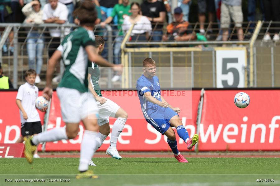Gianluca Schäfer, Sachs-Stadion, Schweinfurt, 22.07.2023, sport, action, BFV, Fussball, Saison 2023/2024, Regionalliga Bayern, SVA, FCS, SV Viktoria Aschaffenburg, 1. FC Schweinfurt 1905 - Bild-ID: 2370805
