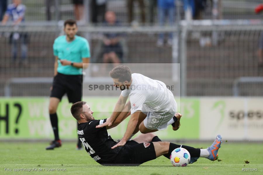 Clay Verkaj, Stadion am Schönbusch, Aschaffenburg, 28.07.2023, sport, action, BFV, Fussball, Saison 2023/2024, 2. Spieltag, Regionalliga Bayern, TSV, SVA, TSV Buchbach, SV Viktoria Aschaffenburg - Bild-ID: 2371095