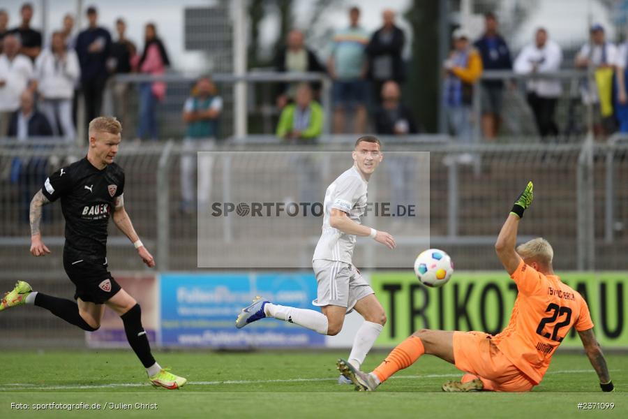 Niklas Meyer, Stadion am Schönbusch, Aschaffenburg, 28.07.2023, sport, action, BFV, Fussball, Saison 2023/2024, 2. Spieltag, Regionalliga Bayern, TSV, SVA, TSV Buchbach, SV Viktoria Aschaffenburg - Bild-ID: 2371099
