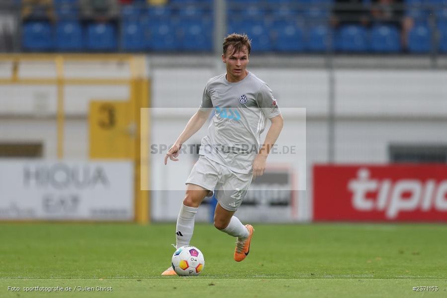 Tom Schulz, Stadion am Schönbusch, Aschaffenburg, 28.07.2023, sport, action, BFV, Fussball, Saison 2023/2024, 2. Spieltag, Regionalliga Bayern, TSV, SVA, TSV Buchbach, SV Viktoria Aschaffenburg - Bild-ID: 2371153