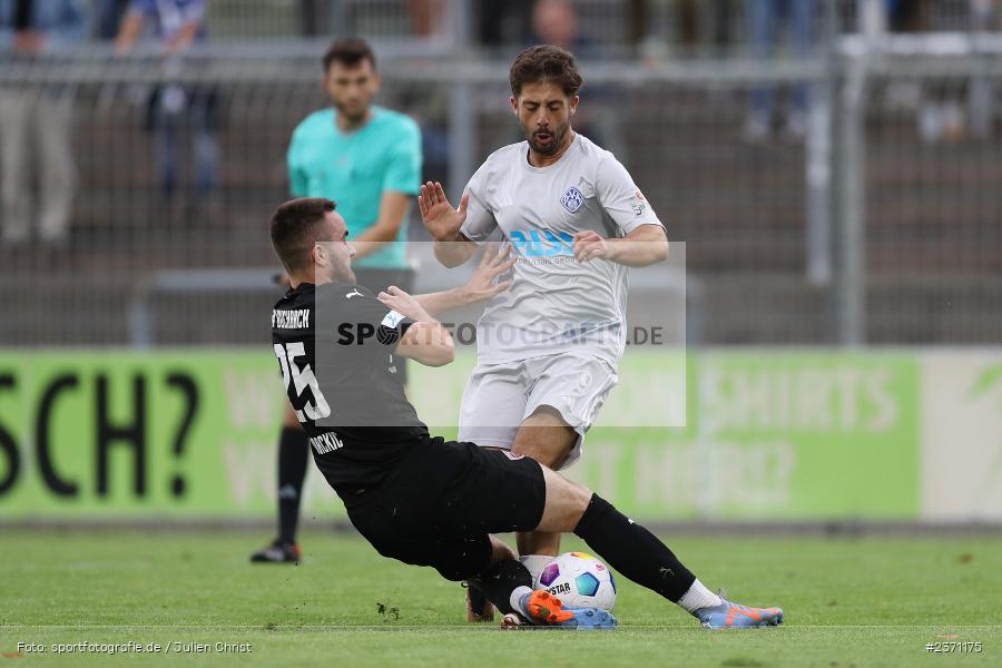 Clay Verkaj, Stadion am Schönbusch, Aschaffenburg, 28.07.2023, sport, action, BFV, Fussball, Saison 2023/2024, 2. Spieltag, Regionalliga Bayern, TSV, SVA, TSV Buchbach, SV Viktoria Aschaffenburg - Bild-ID: 2371175