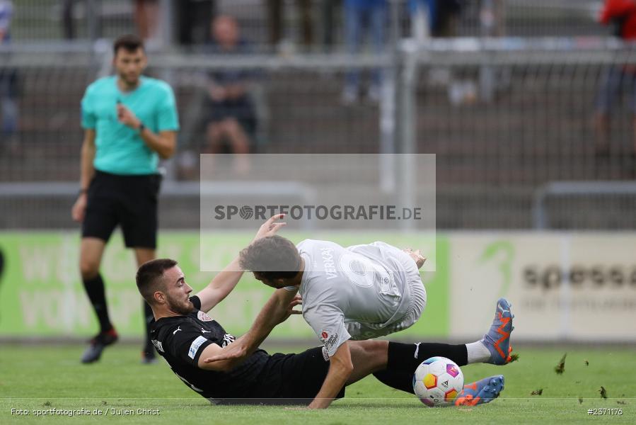 Clay Verkaj, Stadion am Schönbusch, Aschaffenburg, 28.07.2023, sport, action, BFV, Fussball, Saison 2023/2024, 2. Spieltag, Regionalliga Bayern, TSV, SVA, TSV Buchbach, SV Viktoria Aschaffenburg - Bild-ID: 2371176
