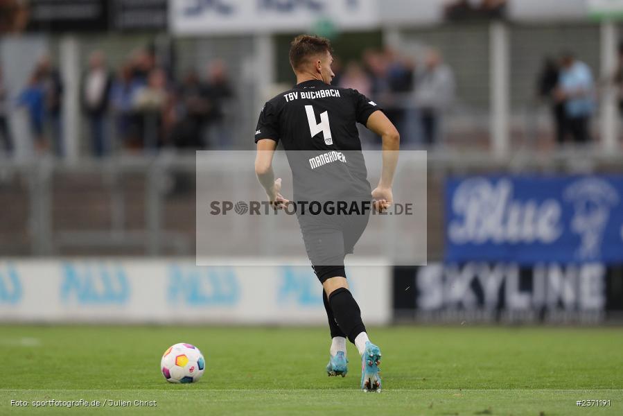 Maximilian Manghofer, Stadion am Schönbusch, Aschaffenburg, 28.07.2023, sport, action, BFV, Fussball, Saison 2023/2024, 2. Spieltag, Regionalliga Bayern, TSV, SVA, TSV Buchbach, SV Viktoria Aschaffenburg - Bild-ID: 2371191