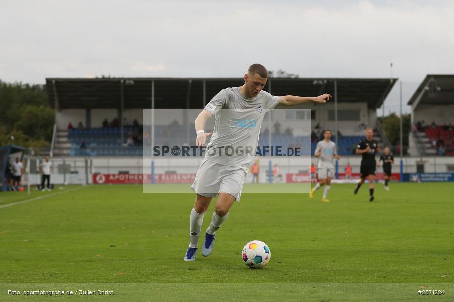 Niklas Meyer, Stadion am Schönbusch, Aschaffenburg, 28.07.2023, sport, action, BFV, Fussball, Saison 2023/2024, 2. Spieltag, Regionalliga Bayern, TSV, SVA, TSV Buchbach, SV Viktoria Aschaffenburg - Bild-ID: 2371224