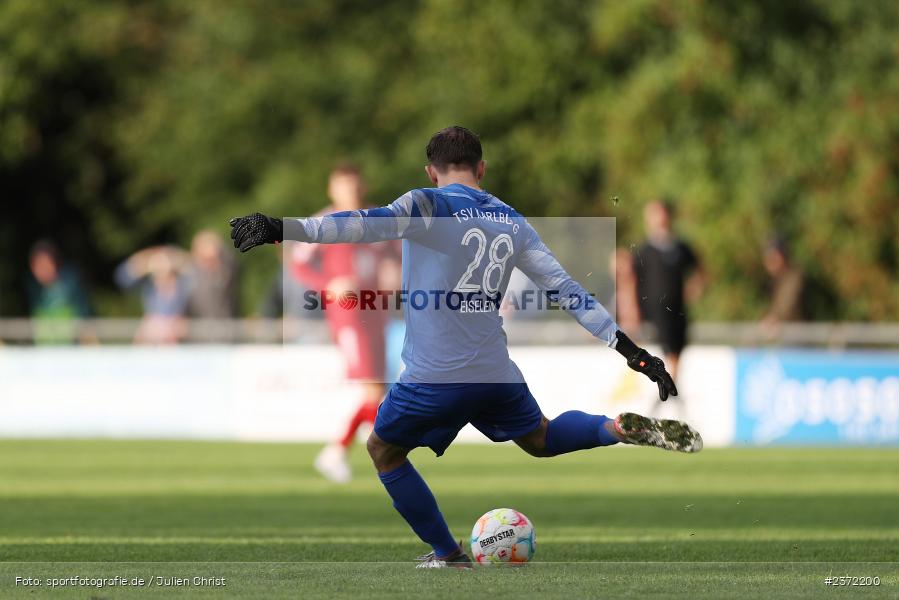 Linus Eiselein, Sportgelände, Karlburg, 02.08.2023, sport, action, BFV, Fussball, Saison 2023/2024, 1. Runde, Toto-Pokal, Landesliga Nordwest, Bayernliga Nord, FCC, TSV, FC Coburg, TSV Karlburg - Bild-ID: 2372200