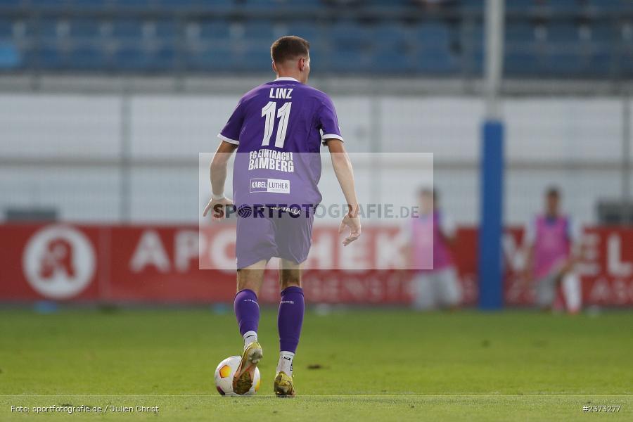 Tobias Linz, Stadion am Schönbusch, Aschaffenburg, 11.08.2023, sport, action, BFV, Fussball, Saison 2023/2024, 4. Spieltag, Regionalliga Bayern, FCE, SVA, FC Eintracht Bamberg, SV Viktoria Aschaffenburg - Bild-ID: 2373277