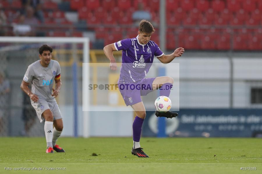 Johannes Gebhart, Stadion am Schönbusch, Aschaffenburg, 11.08.2023, sport, action, BFV, Fussball, Saison 2023/2024, 4. Spieltag, Regionalliga Bayern, FCE, SVA, FC Eintracht Bamberg, SV Viktoria Aschaffenburg - Bild-ID: 2373283