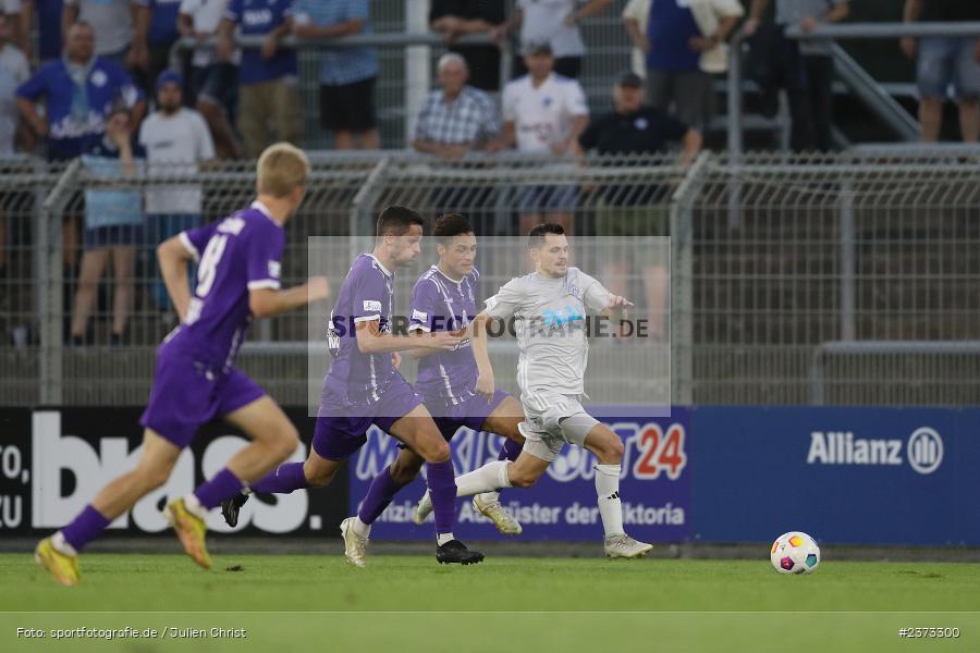 Daniel Cheron, Stadion am Schönbusch, Aschaffenburg, 11.08.2023, sport, action, BFV, Fussball, Saison 2023/2024, 4. Spieltag, Regionalliga Bayern, FCE, SVA, FC Eintracht Bamberg, SV Viktoria Aschaffenburg - Bild-ID: 2373300