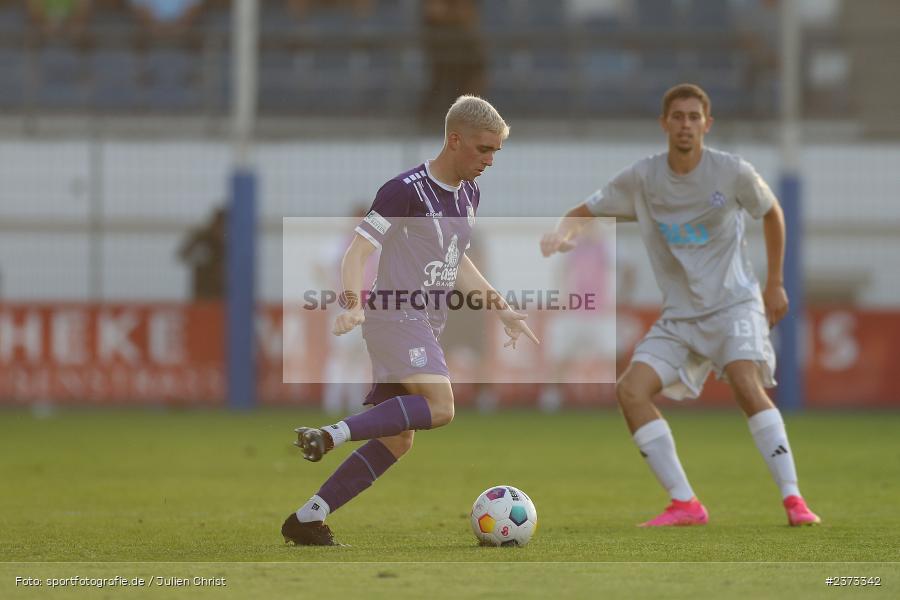 Philipp Hack, Stadion am Schönbusch, Aschaffenburg, 11.08.2023, sport, action, BFV, Fussball, Saison 2023/2024, 4. Spieltag, Regionalliga Bayern, FCE, SVA, FC Eintracht Bamberg, SV Viktoria Aschaffenburg - Bild-ID: 2373342