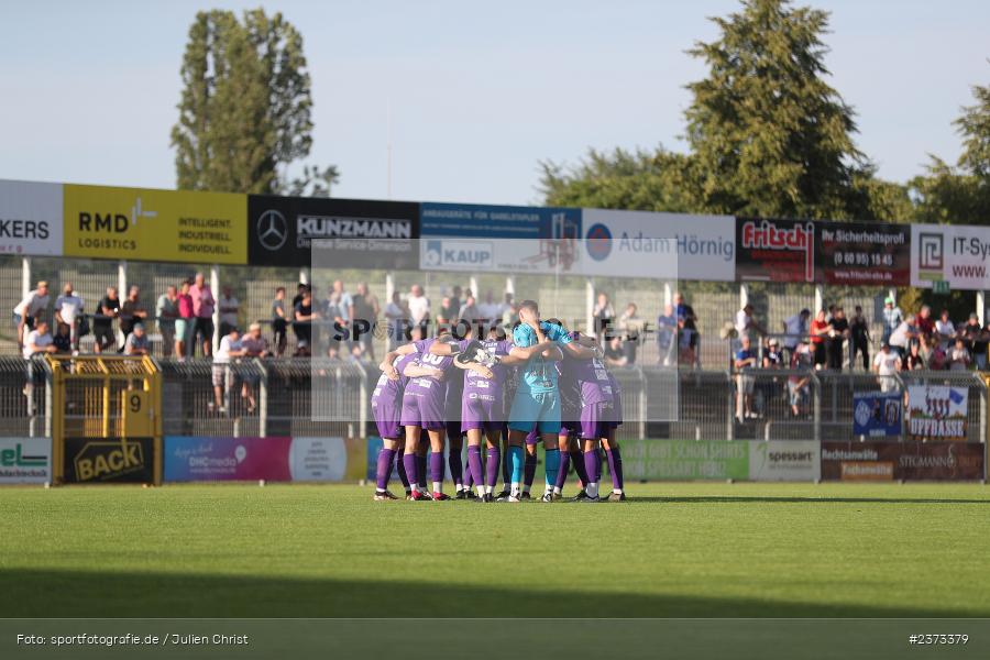 Mannschaftskreis, Stadion am Schönbusch, Aschaffenburg, 11.08.2023, sport, action, BFV, Fussball, Saison 2023/2024, 4. Spieltag, Regionalliga Bayern, FCE, SVA, FC Eintracht Bamberg, SV Viktoria Aschaffenburg - Bild-ID: 2373379