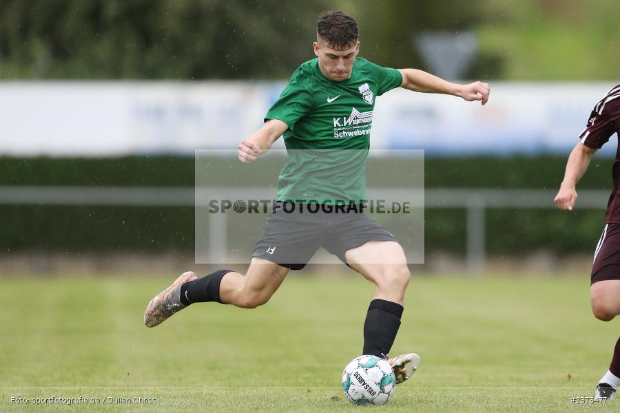 Lino Schramm, Sportgelände, Schwebenried, 12.08.2023, sport, action, BFV, Fussball, Saison 2023/2024, 6. Spieltag, Landesliga Nordwest, DJK TUS, TuS Röllbach, DJK Schwebenried/Schwemmelsbach - Bild-ID: 2373477